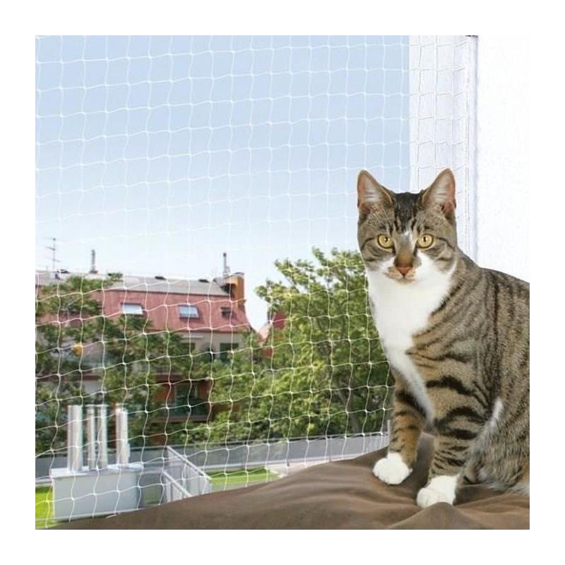Filet de protection chat transparent 6x3 m - Pratique et efficace