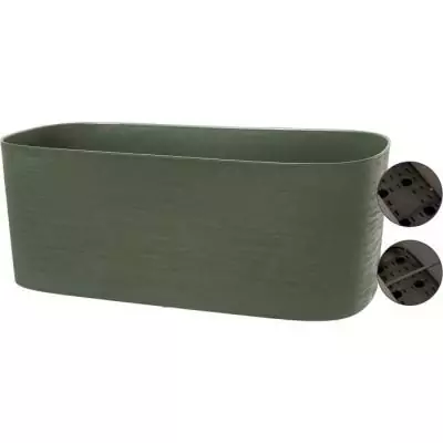 Jardinière + réserve eau - Respect de l'environnement - Vert de gris 50 x 17 cm