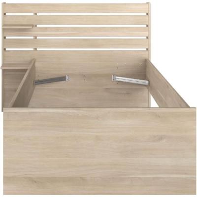 Lit enfant ESCALE 90x190/200 cm - Chene - Tete de lit + 2 tiroirs