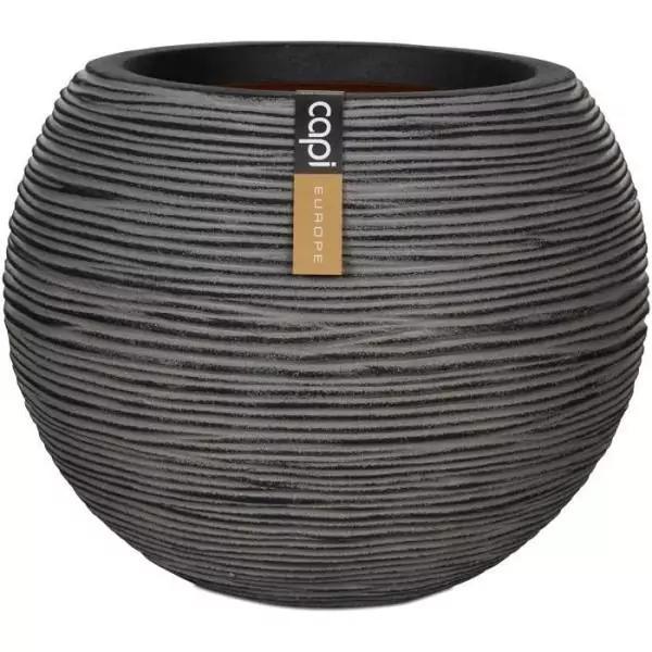 CAPI EUROPE Vase boule RIB NL - 40x32 cm - Anthracite