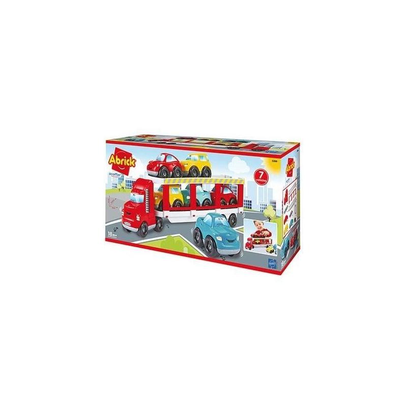 Transportez 6 voitures avec ce camion porteur ECOIFFIER - Rouge!