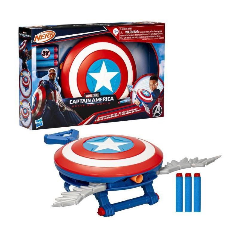 NERF Blaster Skyshot Captain America - Pour un déguisement audacieux!