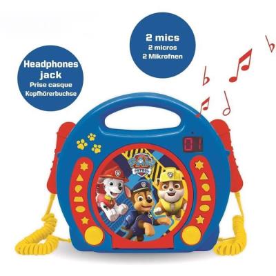 Lecteur CD karaoké enfant avec 2 micros - PAT' PATROUILLE