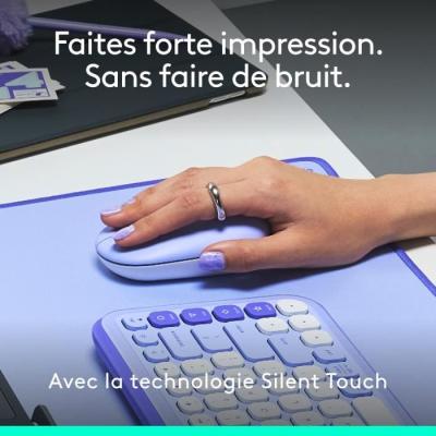 Souris sans fil Logitech Pop Mouse - Lilas - Compacte et colorée