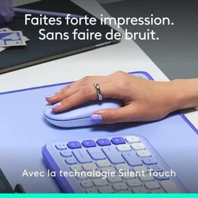Souris sans fil Logitech Pop Mouse - Lilas - Compacte et colorée