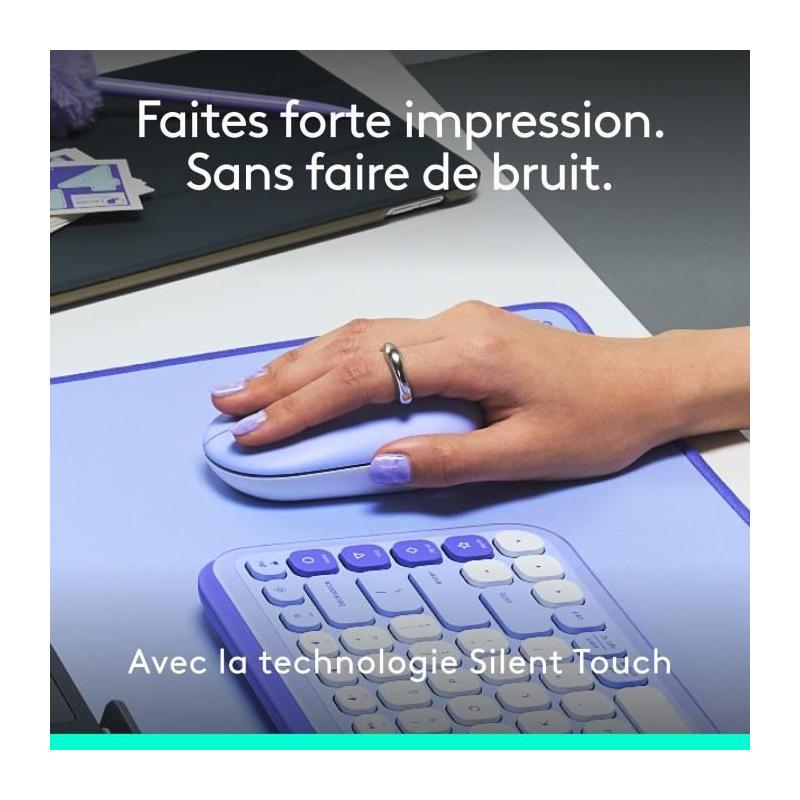 Souris sans fil Logitech Pop Mouse - Lilas - Compacte et colorée