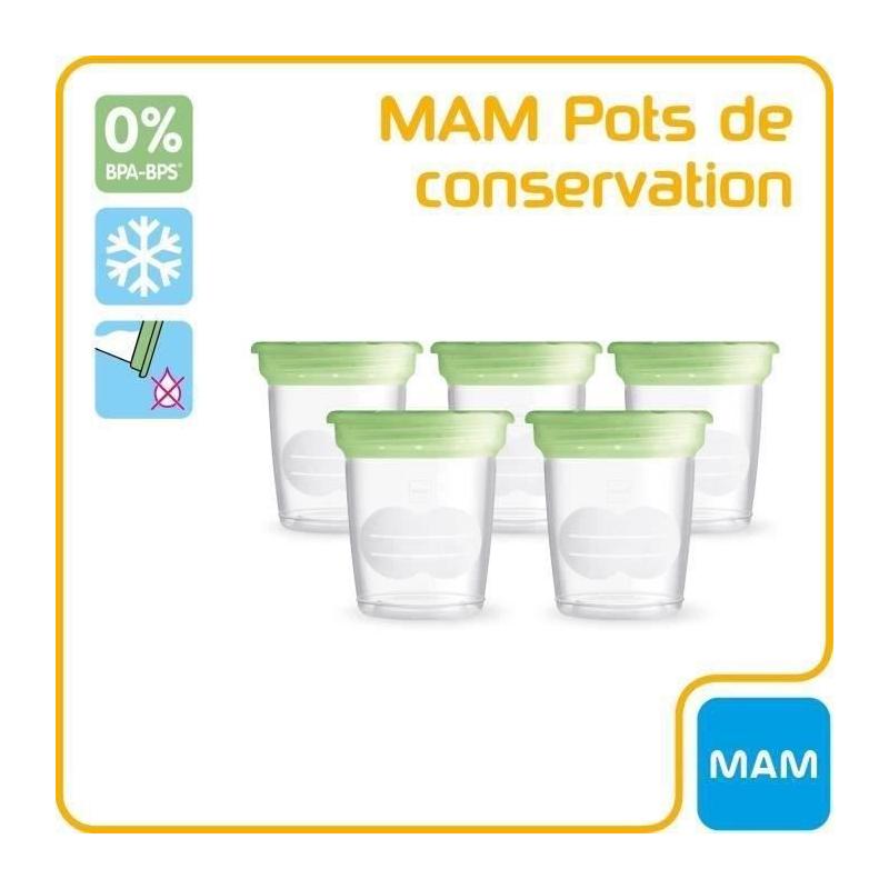 Lot de 5 pots de conservation pour lait maternel 120ml