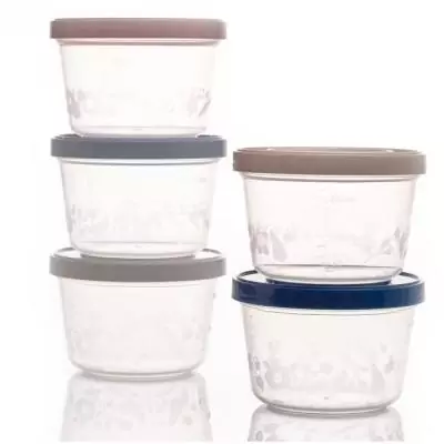 Lot de 5 boîtes de conservation 250ml pour repas bébé
