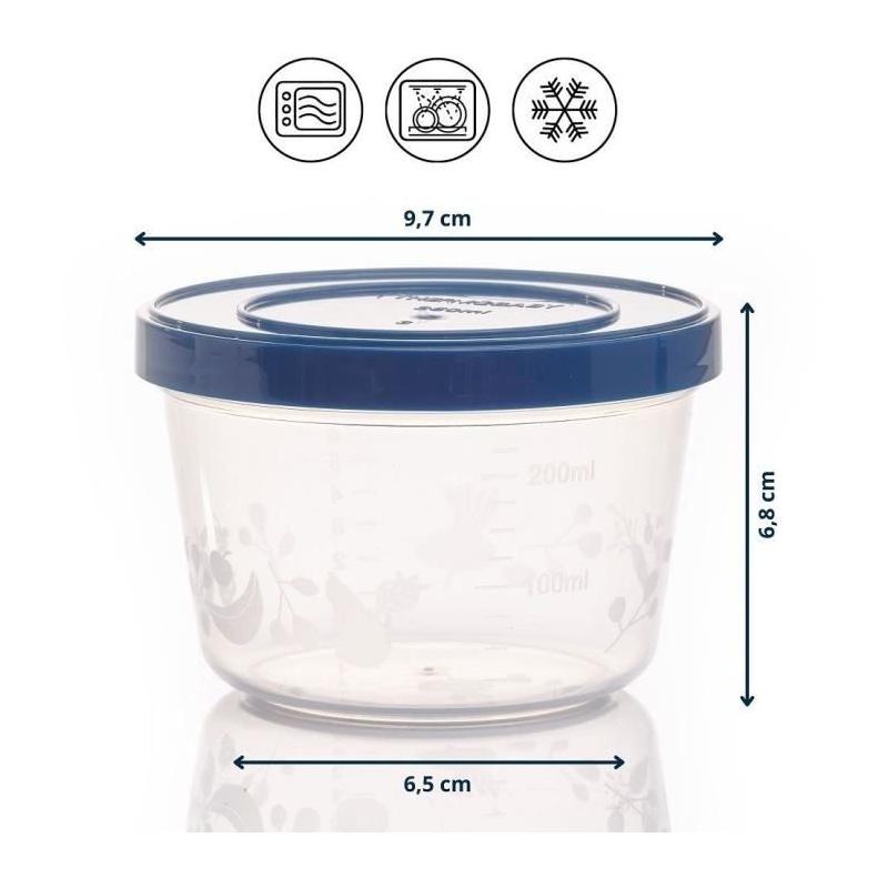 Lot de 5 boîtes de conservation 250ml pour repas bébé