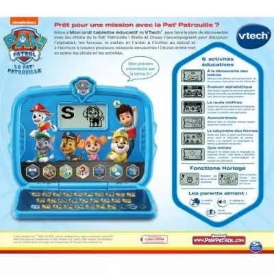 Tablette Éducative VTECH - Pat Patrouille - Pour Enfants de 3 ans et plus - Bleu