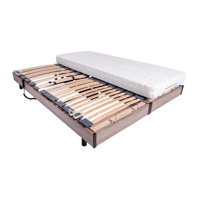 Ensemble relaxation matelas + sommiers électriques 2x90x200 - Fabrication française