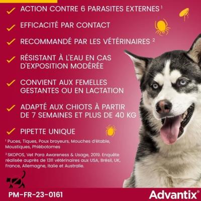 Advantix Chien 40-60kg: Solution Antiparasitaire 4 Pipettes