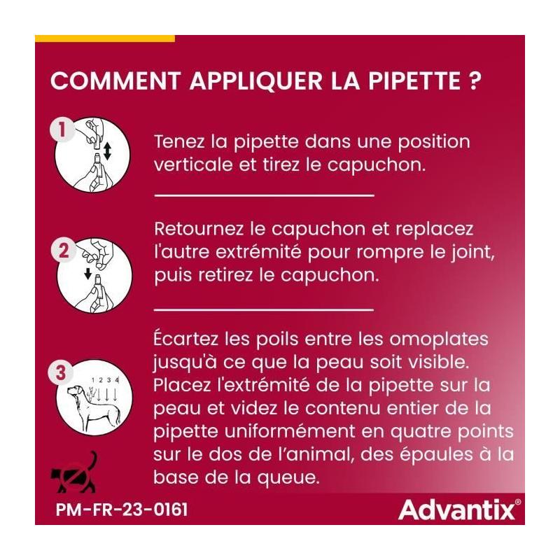 Advantix Chien 40-60kg: Solution Antiparasitaire 4 Pipettes