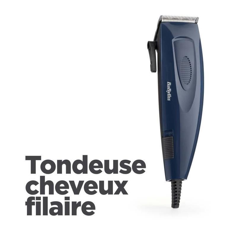 Tondeuse Cheveux BaByliss E695E - Lames en acier inoxydable - 8 guides de coupe