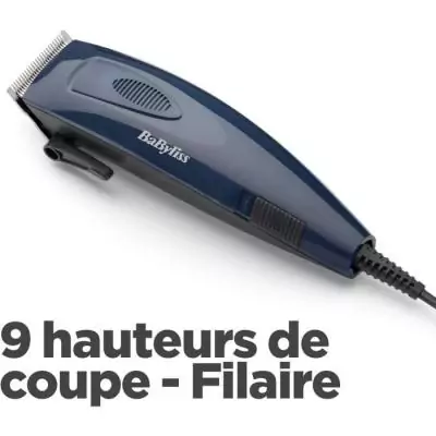 Tondeuse Cheveux BaByliss E695E - Lames en acier inoxydable - 8 guides de coupe