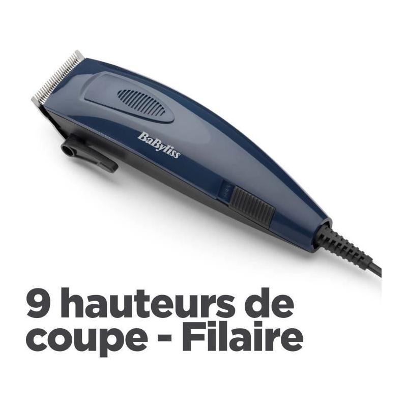 Tondeuse Cheveux BaByliss E695E - Lames en acier inoxydable - 8 guides de coupe