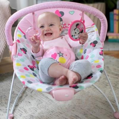 Transat bébé MINNIE Confettis avec jouets d'éveil - Vibrations apaisantes