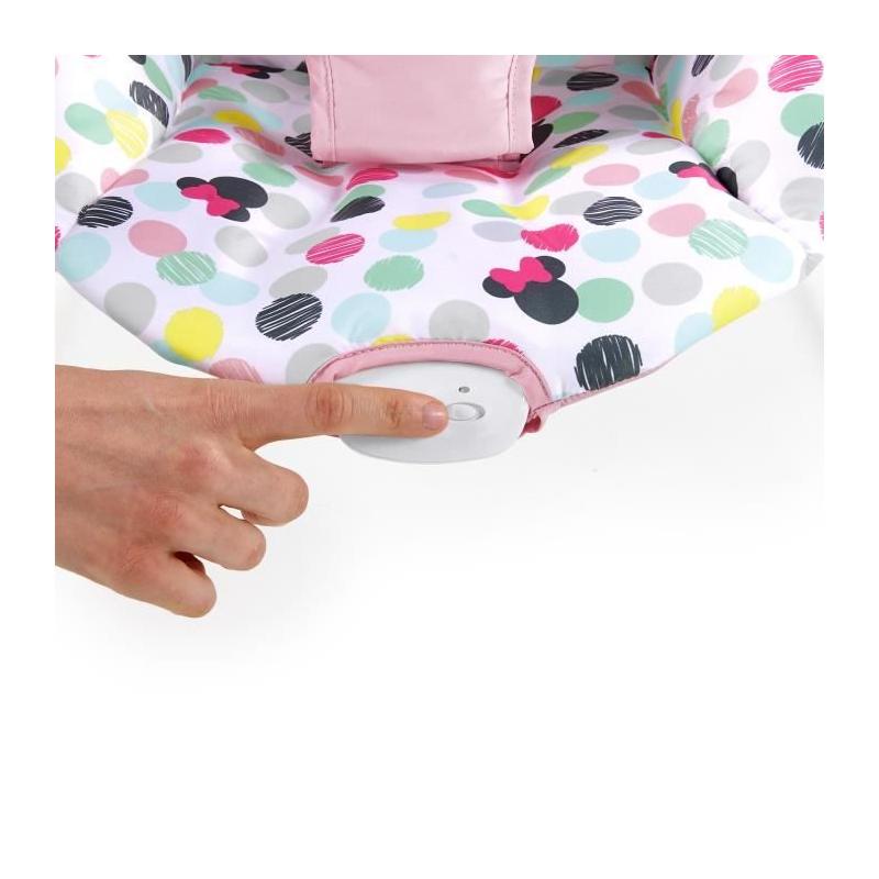 Transat bébé MINNIE Confettis avec jouets d'éveil - Vibrations apaisantes