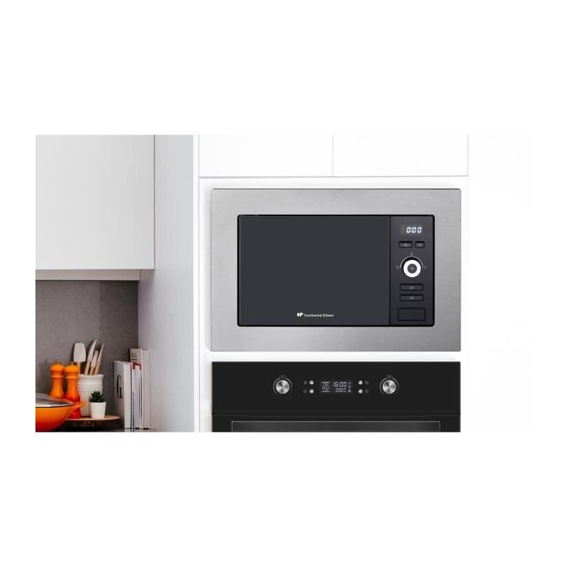 Four micro-ondes encastrable 20L Noir/Inox - CONTINENTAL EDISON