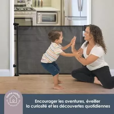 Barrière de sécurité DREAMBABY rétractable - Noir, H90 cm