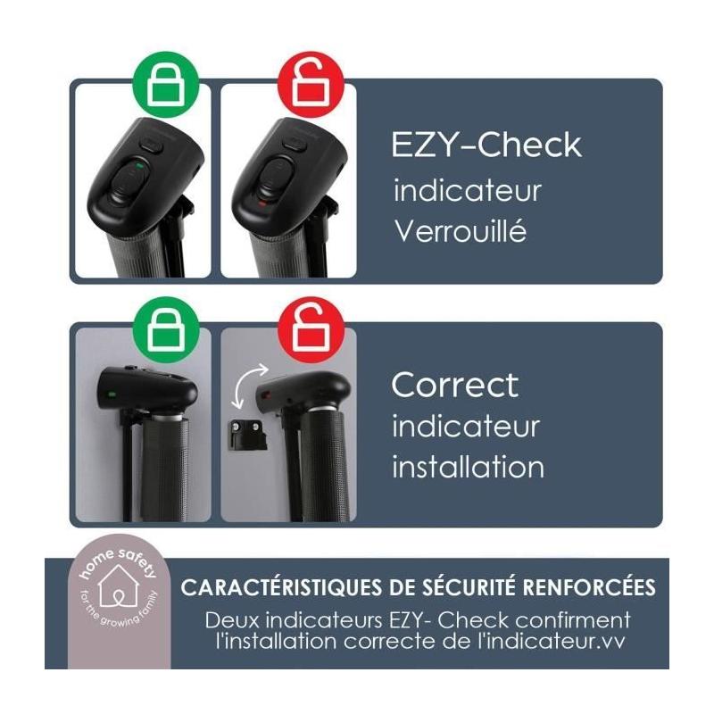 Barrière de sécurité DREAMBABY rétractable - Noir, H90 cm