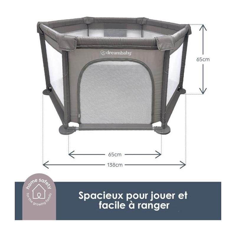 Parc Explore DREAMBABY - Parc Bébé Taupe Ø 1,40 m - H 70 cm