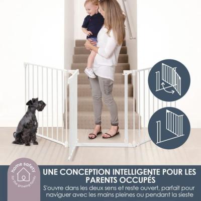 Barriere de sécurité enfant Discovery 3 - Blanc - 74,5 cm à 1,95 m