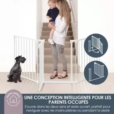 Barriere de sécurité enfant Discovery 3 - Blanc - 74,5 cm à 1,95 m