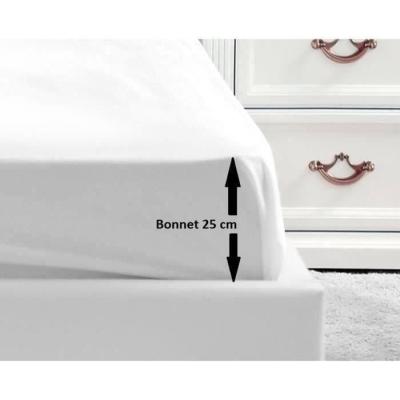 Drap Housse 100% coton blanc 140x190x25 cm - Confort et qualité