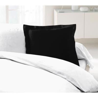 Lot de 2 Taies d'Oreillers 100% coton 63x63 cm - Noir pour un sommeil confortable