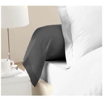 Taies de Traversin 100% coton 85x185 cm gris foncé - Lot de 2