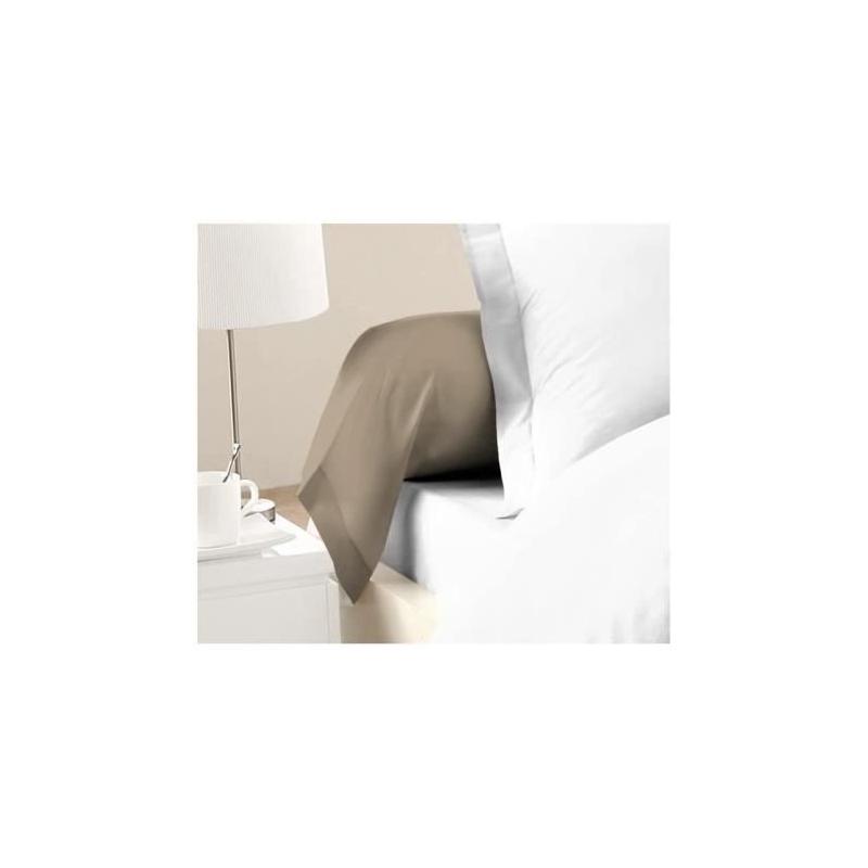 Housses de Traversin en Coton 85x185 cm - Lot de 2 Beige