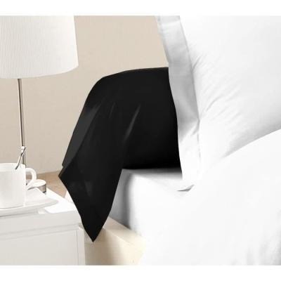Taies de Traversin 100% coton noir - Lot de 2, 85x185 cm