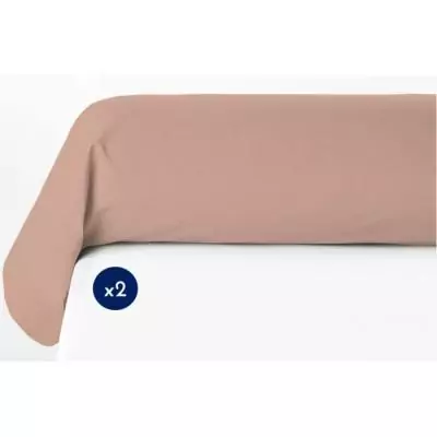 Lot de 2 taies de traversin rose - Qualité Lovely Home Oeko-Tex