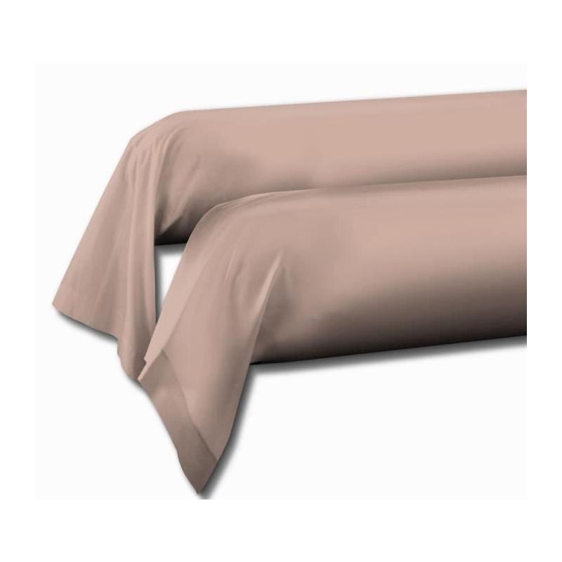 Lot de 2 taies de traversin rose - Qualité Lovely Home Oeko-Tex