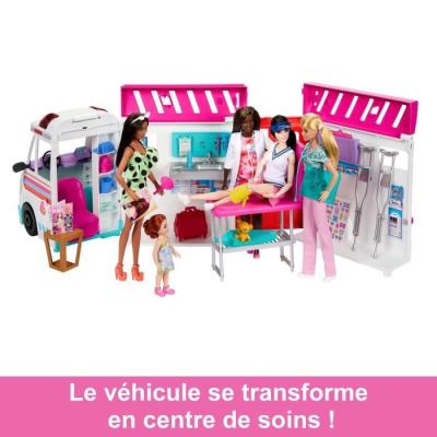 Barbie Ambulance et Clinique Médicale - Coffret avec Accessoires