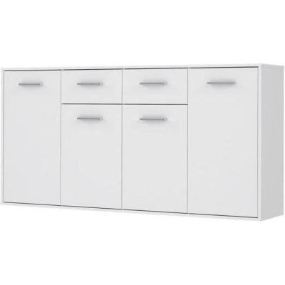 Buffet PILVI 4 portes 2 tiroirs Blanc mat - Eco-friendly FSC®