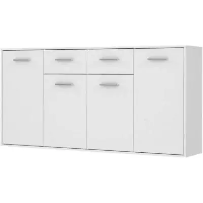 Buffet PILVI 4 portes 2 tiroirs Blanc mat - Eco-friendly FSC®