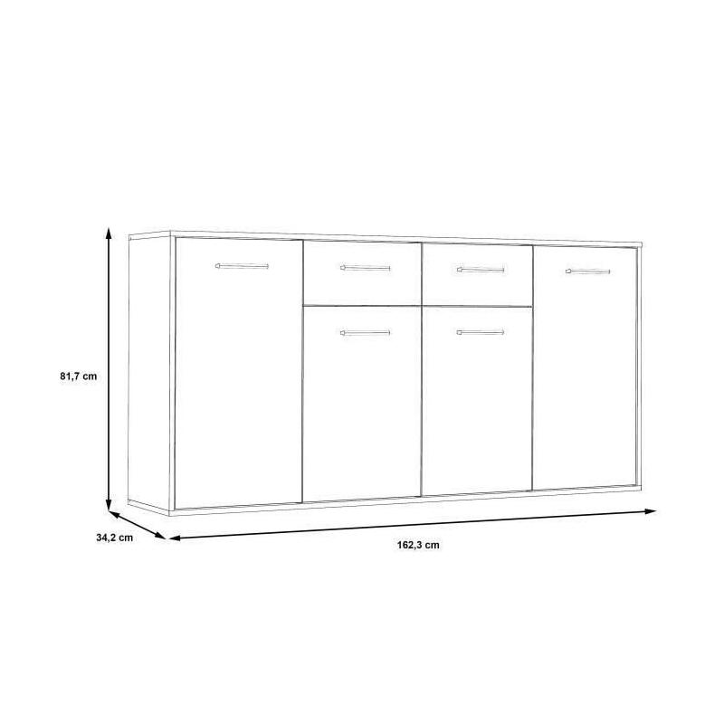 Buffet PILVI 4 portes 2 tiroirs Blanc mat - Eco-friendly FSC®