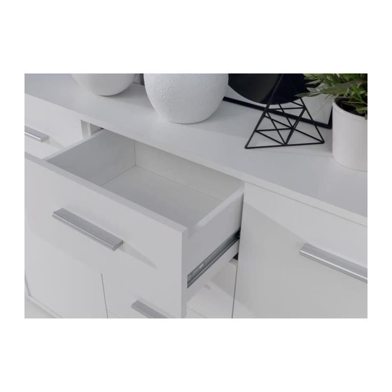 Buffet PILVI 4 portes 2 tiroirs Blanc mat - Eco-friendly FSC®