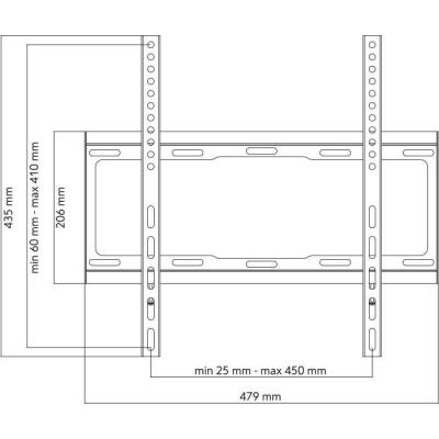 Support mural TV Ultra-fin pour écran 32-65'' - Max 100kg