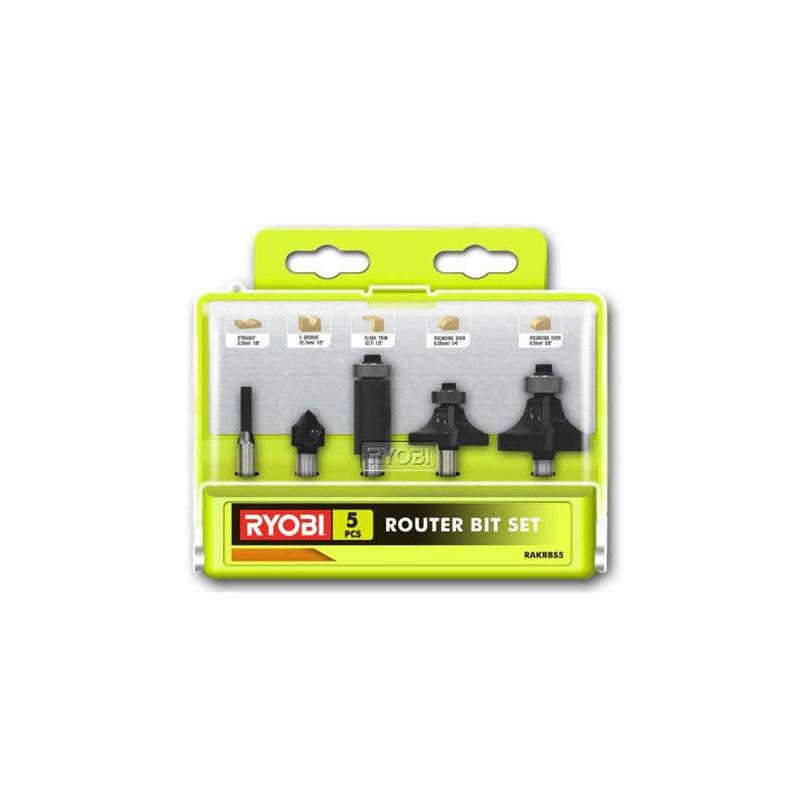 Coffret 5 fraises panachées RYOBI 6mm - Ensemble de qualité
