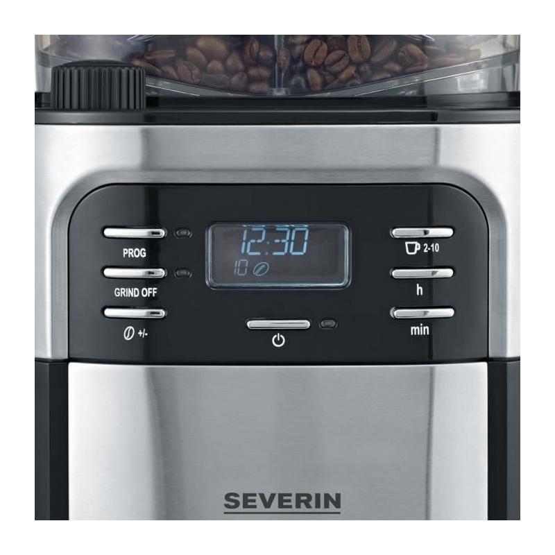 Machine à café expresso avec broyeur intégré SEVERIN 4810 - Noir et inox - 1000W - 1,4 L