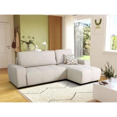 Canapé d'angle convertible réversible SIERRA - Beige - 160 x 82 x 243 cm