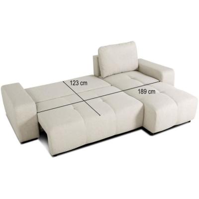 Canapé d'angle convertible réversible SIERRA - Beige - 160 x 82 x 243 cm