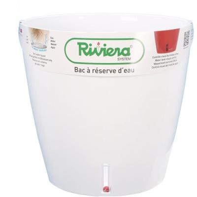 Pot de fleur rond Eva New en plastique - Ø 46 cm - Blanc