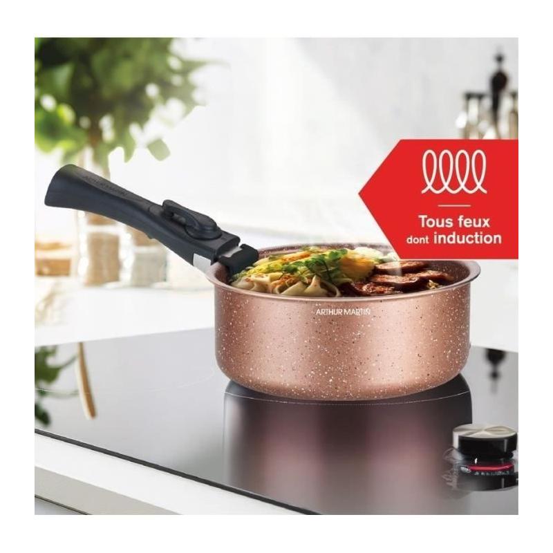 Ensemble de cuisine Arthur Martin AM5865 - 18 pièces - Poignée amovible