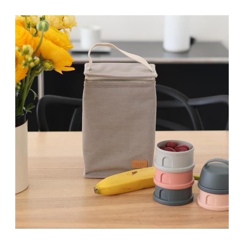 Pochette repas bébé isotherme, gris perle - Idéale pour les repas de bébé