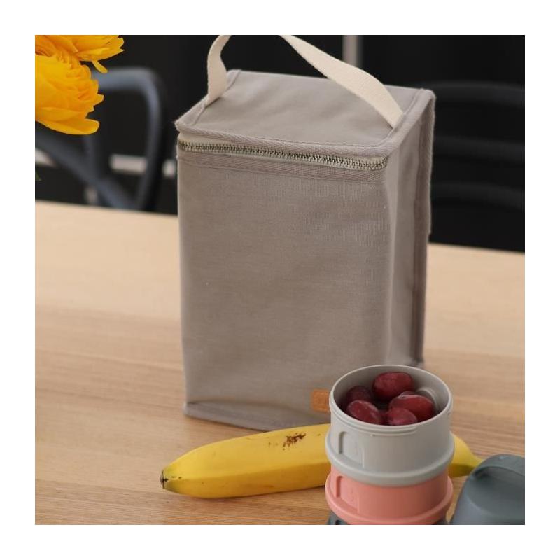 Pochette repas bébé isotherme, gris perle - Idéale pour les repas de bébé