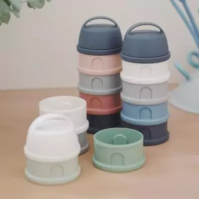 Boîte doseuse BEABA 4 compartiments, gris minéral / bleu